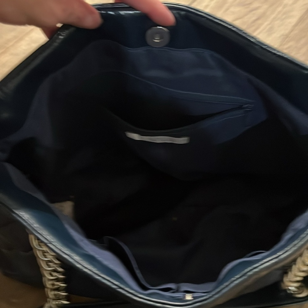 KENNETH COLE REACTION navy blue quilted shoulder bag pure - Picture 3 of 3